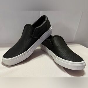 Vans Perf Leather Slip Ons Black